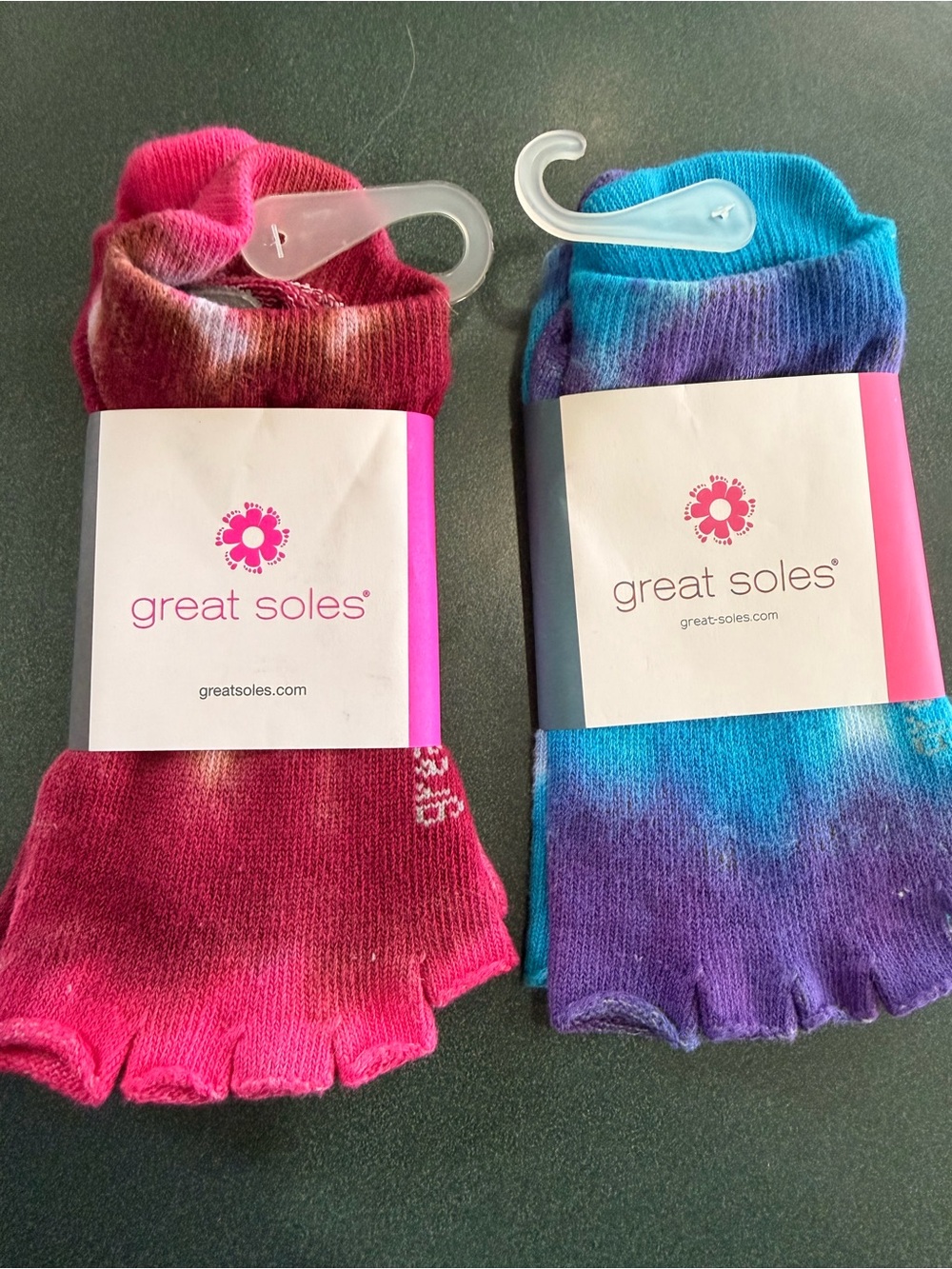 Great Soles Women's Tie-Dye Toe Socks - Pink and Blue